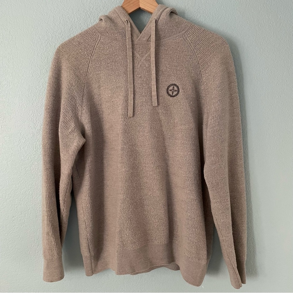 G/Fore GFORE Sweater Hooded Knit Wool Pullover Patches